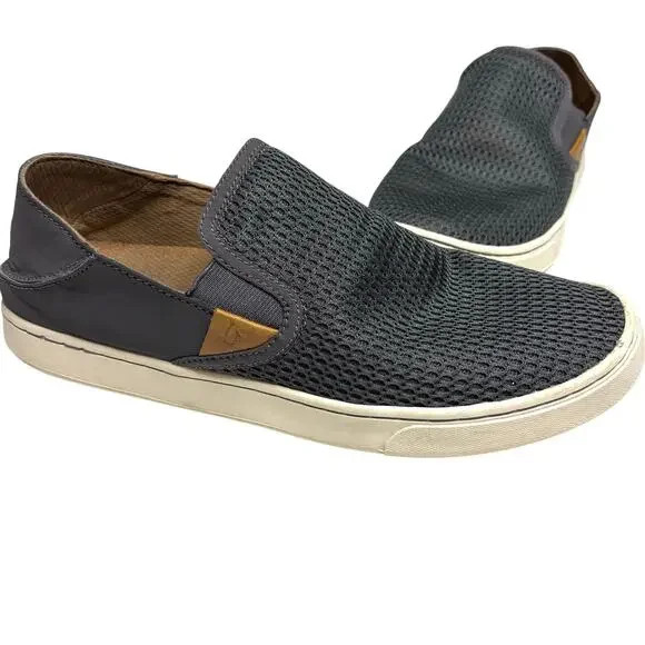 Olukai Pehuea Gray Slip On Sneakers W 10 - Picture 1 of 8